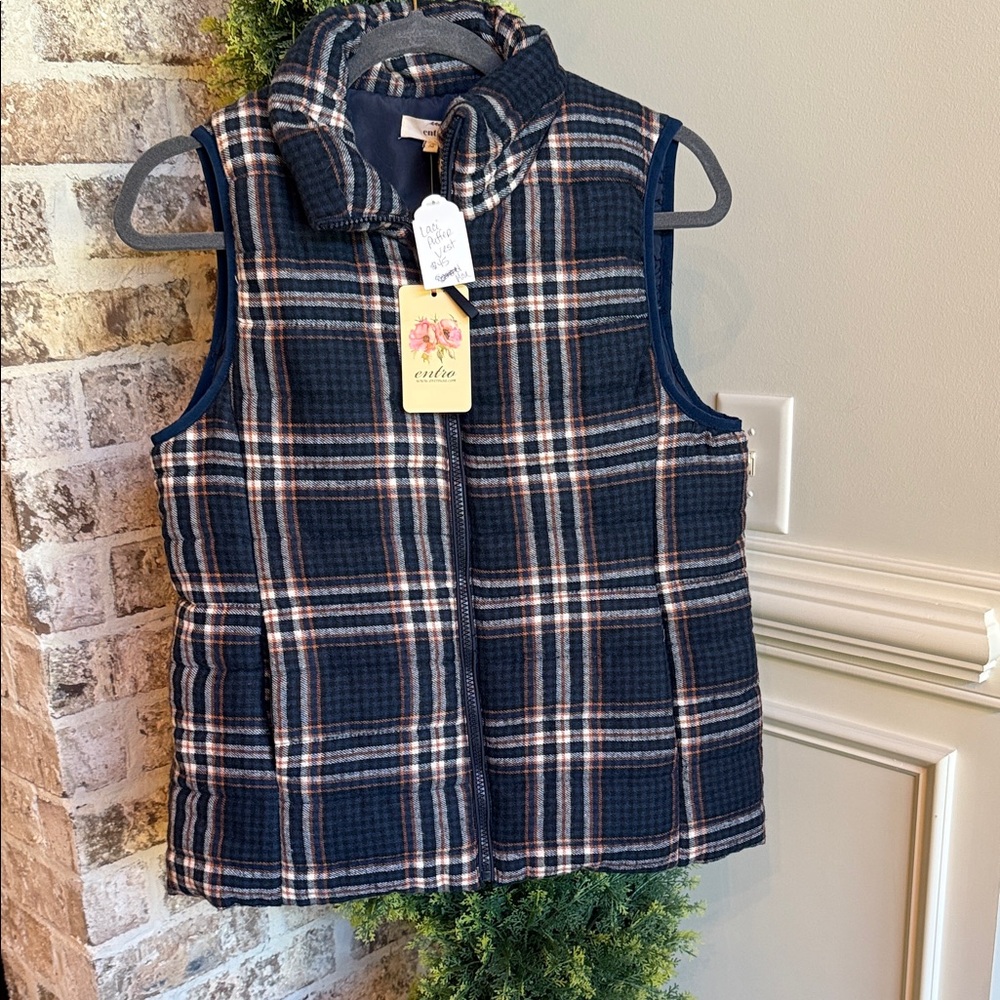 Entro Checkered Puffer Vest